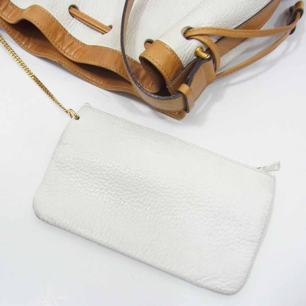 CELINE セリーヌ M06 マカダム ショルダー バッグ オフホワイト系【中古】