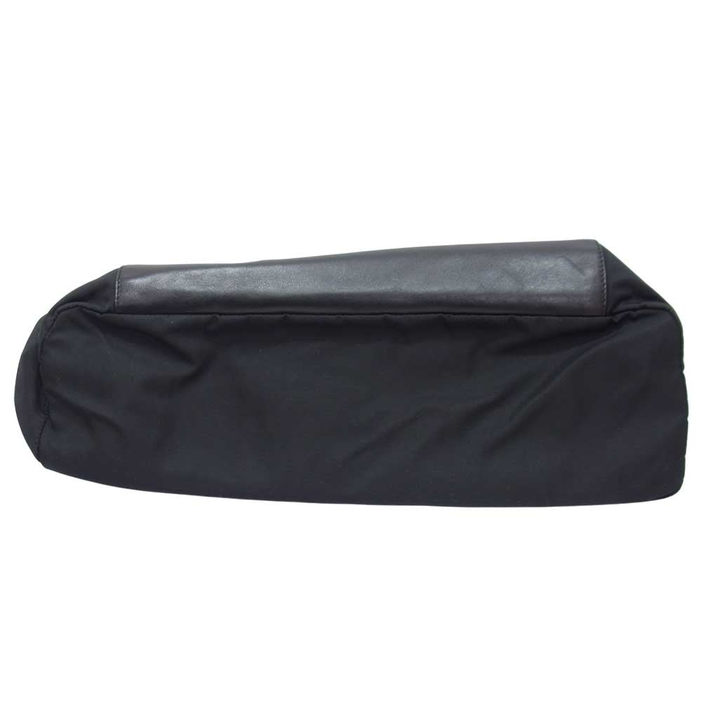 PRADA プラダ B7192 レザー ナイロン チェーン ショルダー バッグ ブラック系【中古】