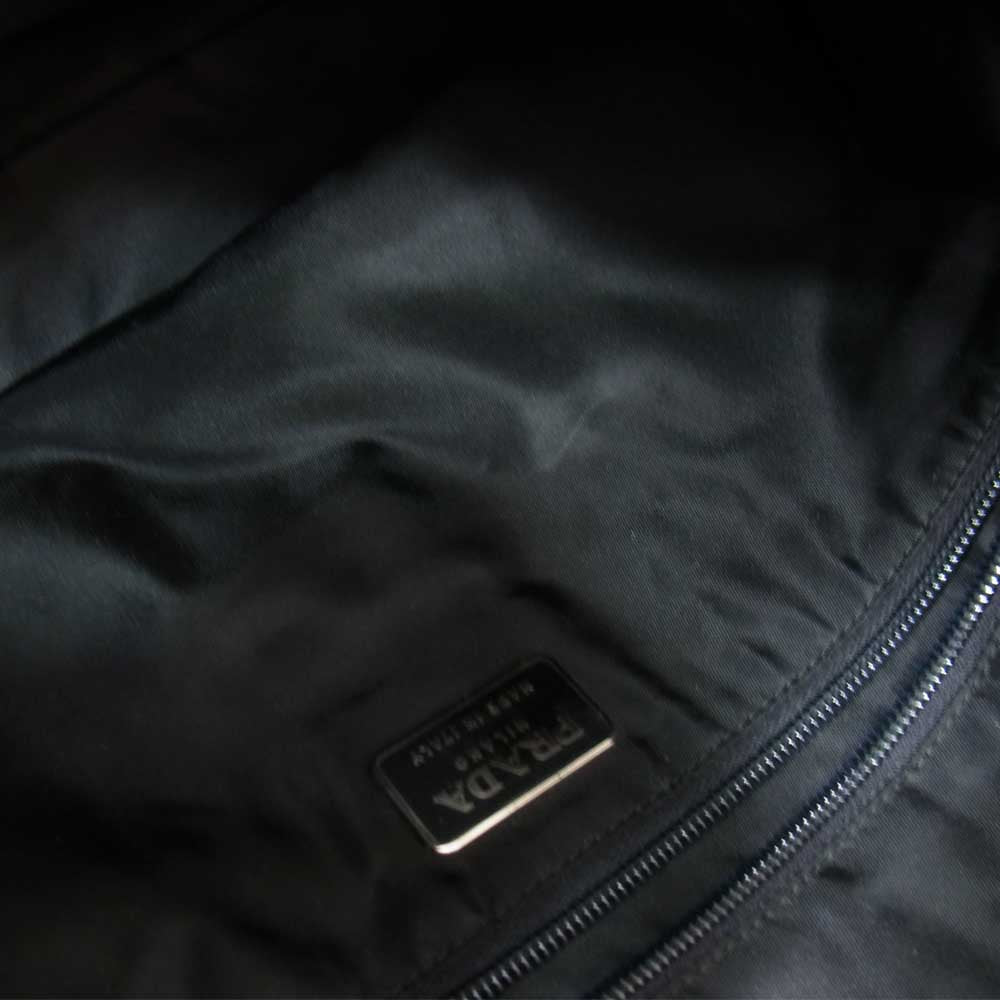 PRADA プラダ B7192 レザー ナイロン チェーン ショルダー バッグ ブラック系【中古】