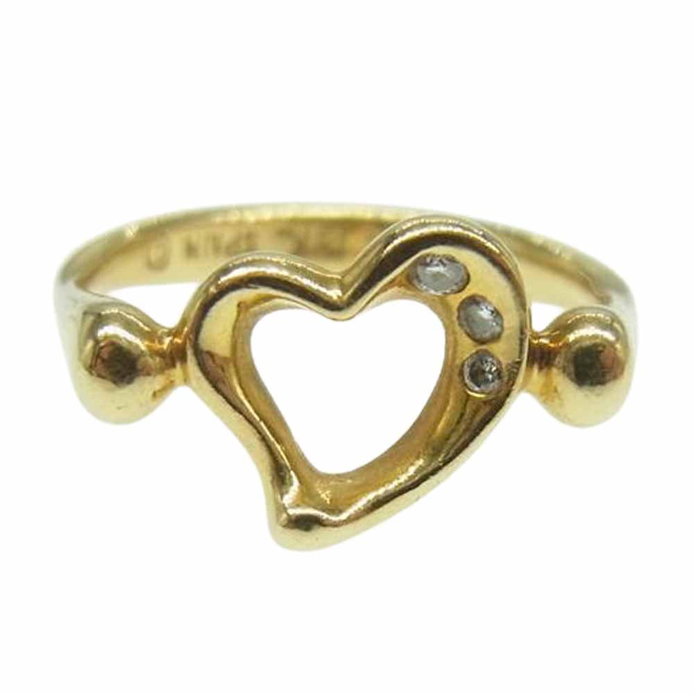 TIFFANY&Co. ティファニー K18 オープンハート 3P ダイヤ リング ゴールド系【中古】