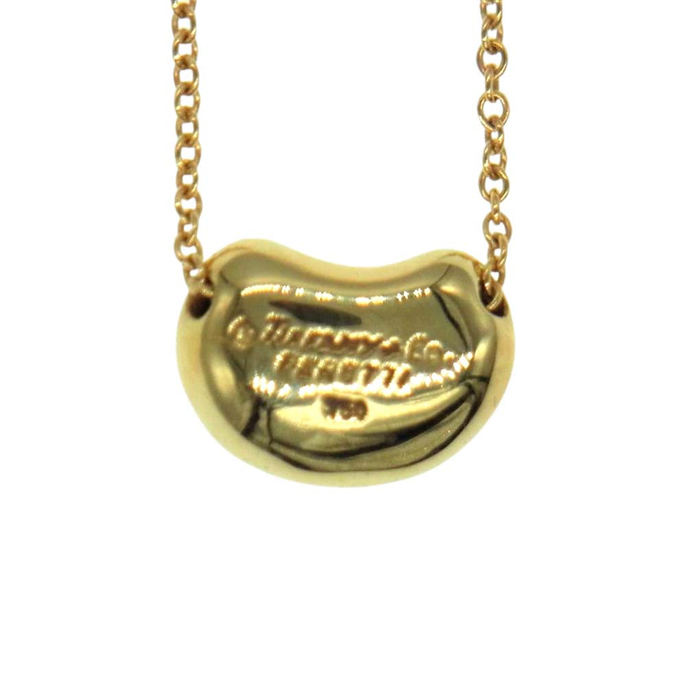 TIFFANY&Co. ティファニー K18 ミニ ビーン ネックレス ゴールド系【中古】