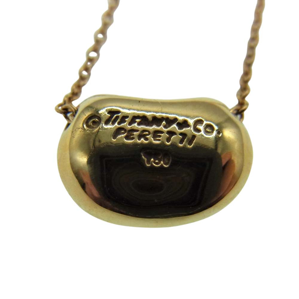 TIFFANY&Co. ティファニー K18 ミニ ビーン ネックレス ゴールド系【中古】