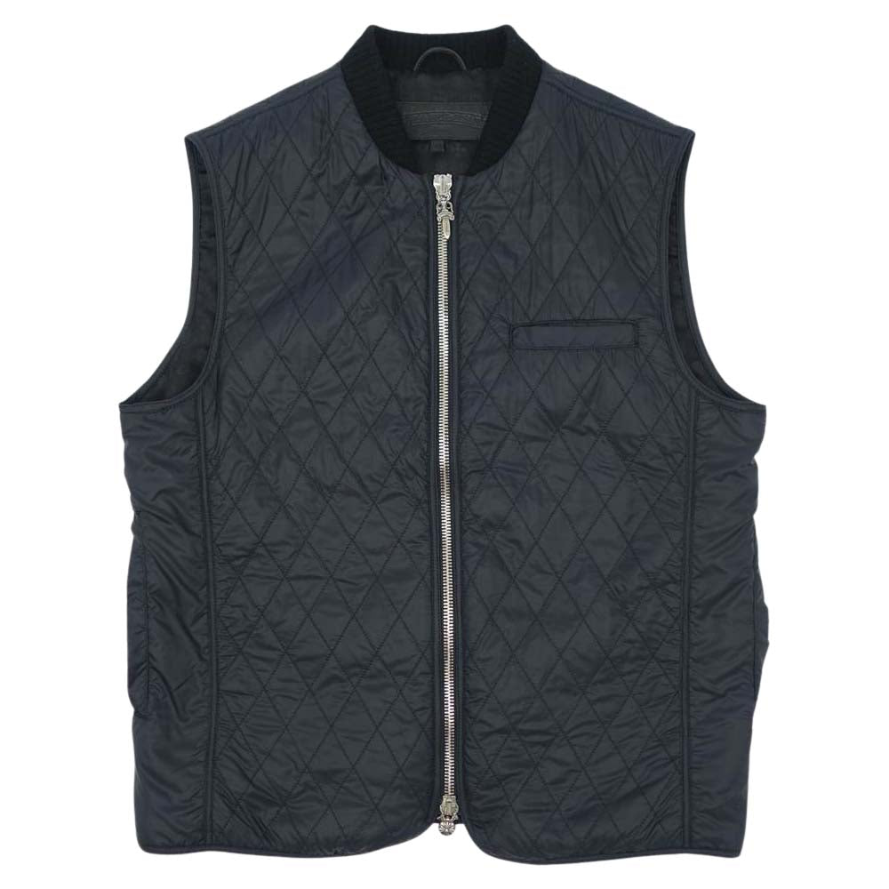 CHROME HEARTS クロムハーツ（原本有） PAPA NYLON QLTD パパ クロスパッチ キルティング ベスト ダークネイビー系【中古】