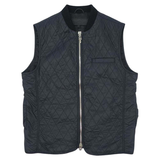 CHROME HEARTS クロムハーツ（原本有） PAPA NYLON QLTD パパ クロスパッチ キルティング ベスト ダークネイビー系【中古】