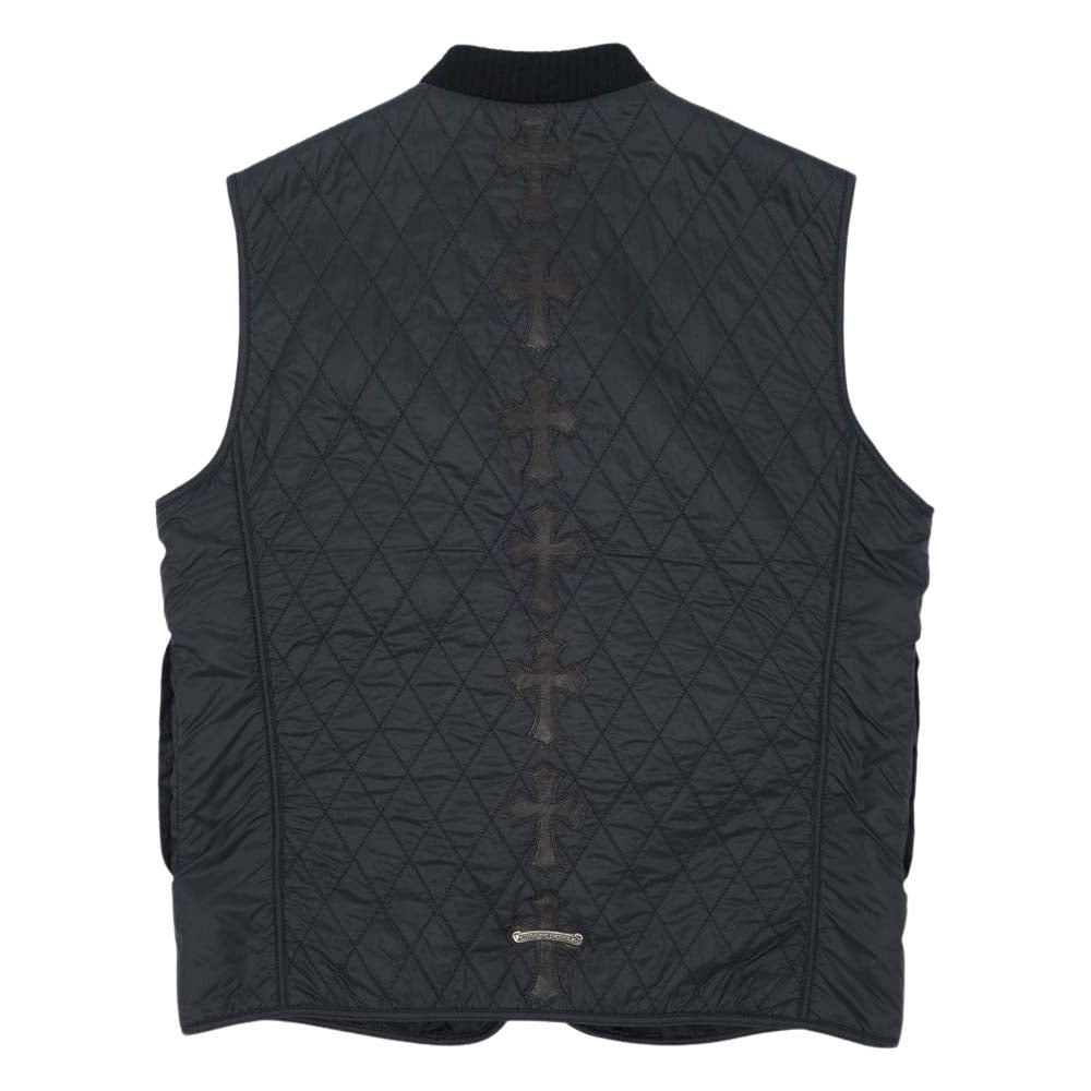 CHROME HEARTS クロムハーツ（原本有） PAPA NYLON QLTD パパ クロスパッチ キルティング ベスト ダークネイビー系【中古】