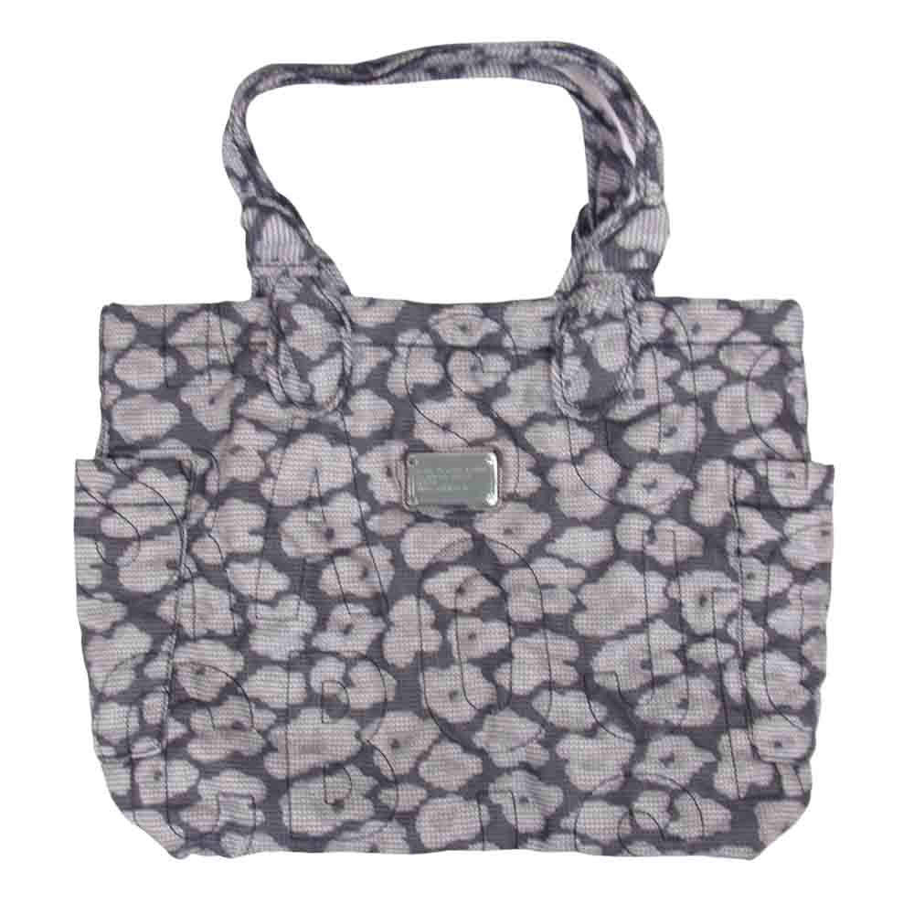 MARC BY MARC JACOBS マークバイマークジェイコブス 総柄 ステッチ マザーズ バッグ トート グレー系【中古】