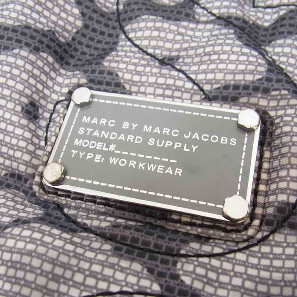 MARC BY MARC JACOBS マークバイマークジェイコブス 総柄 ステッチ マザーズ バッグ トート グレー系【中古】