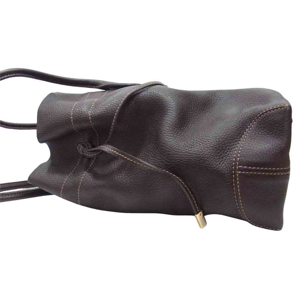 TOD’S トッズ 8313 ニューD レザー トートバッグ ダークブラウン系【中古】