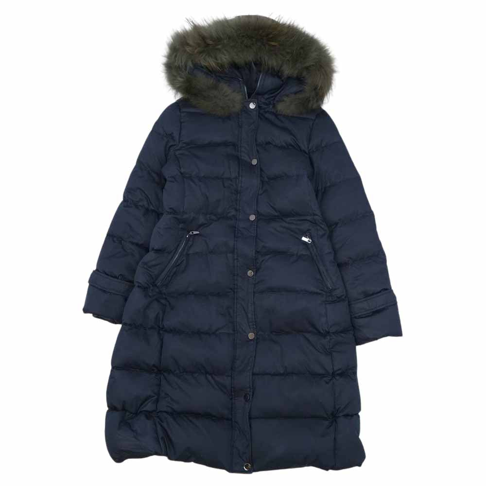 スタンザドルチェ ファー ロング ダウン コート ネイビー系【中古】