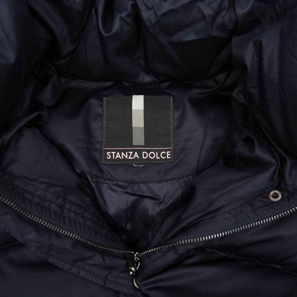 スタンザドルチェ ファー ロング ダウン コート ネイビー系【中古】