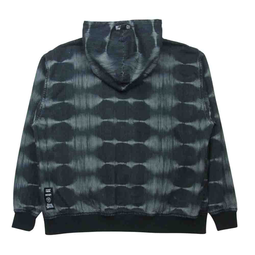 NEIGHBORHOOD ネイバーフッド 22SS 221YTNH-JKM04 FB / C-JK タイダイ風加工 デニム フード パーカー ジャケット ブラック系 グレー系 L【新古品】【未使用】【中古】