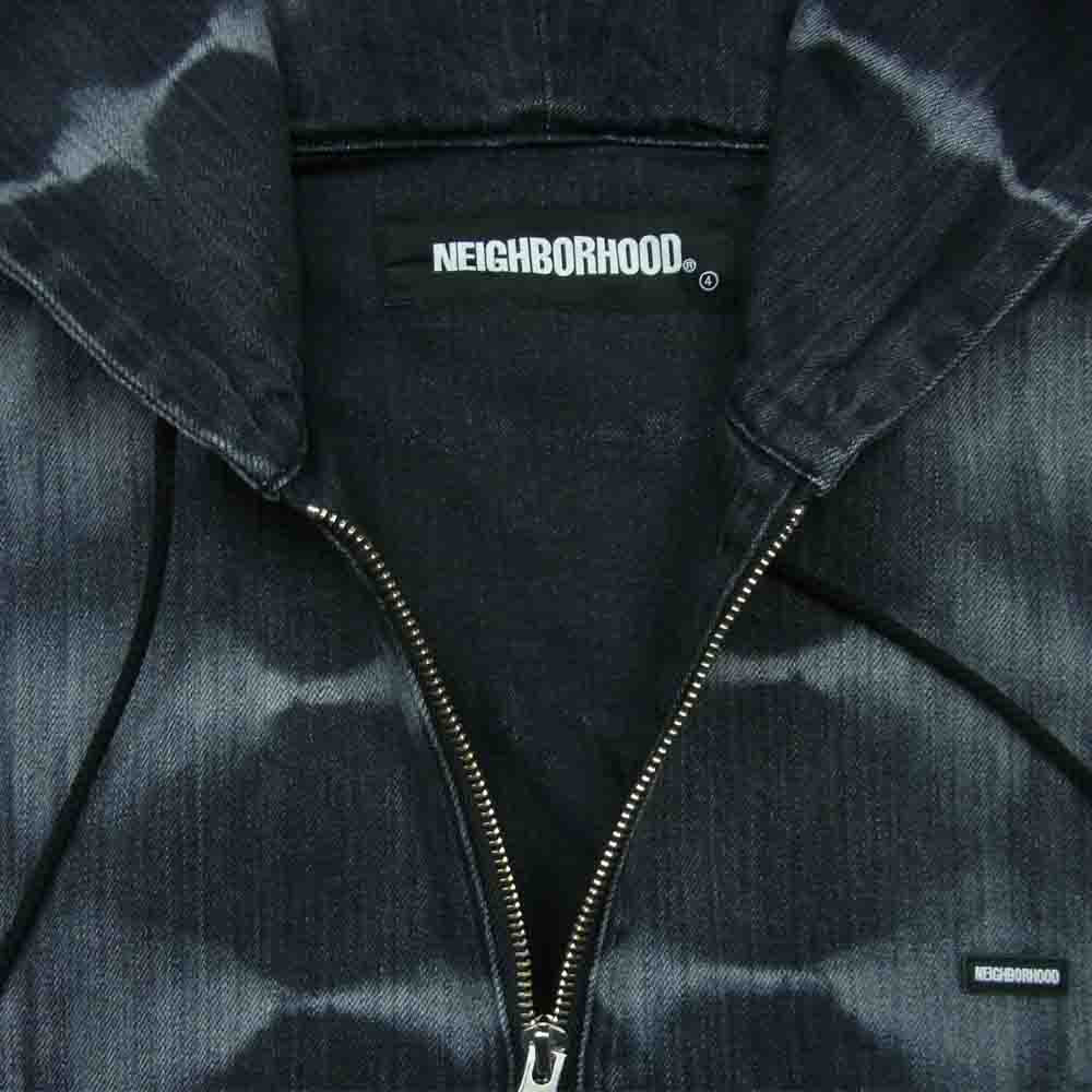 NEIGHBORHOOD ネイバーフッド 22SS 221YTNH-JKM04 FB / C-JK タイダイ風加工 デニム フード パーカー ジャケット ブラック系 グレー系 L【新古品】【未使用】【中古】