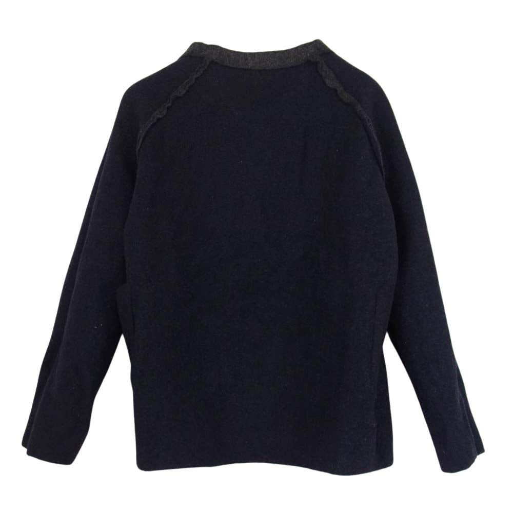 SUNSEA サンシー 14AW SNS-14A23 ネックウォーマー付き リバーシブル ニット グレー系 2【中古】