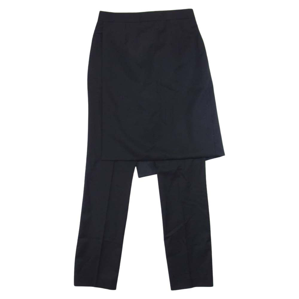 GIVENCHY ジバンシィ 13A 5018 115 シルク混 ウール ラップ スラックス パンツ ブラック系 36【美品】【中古】