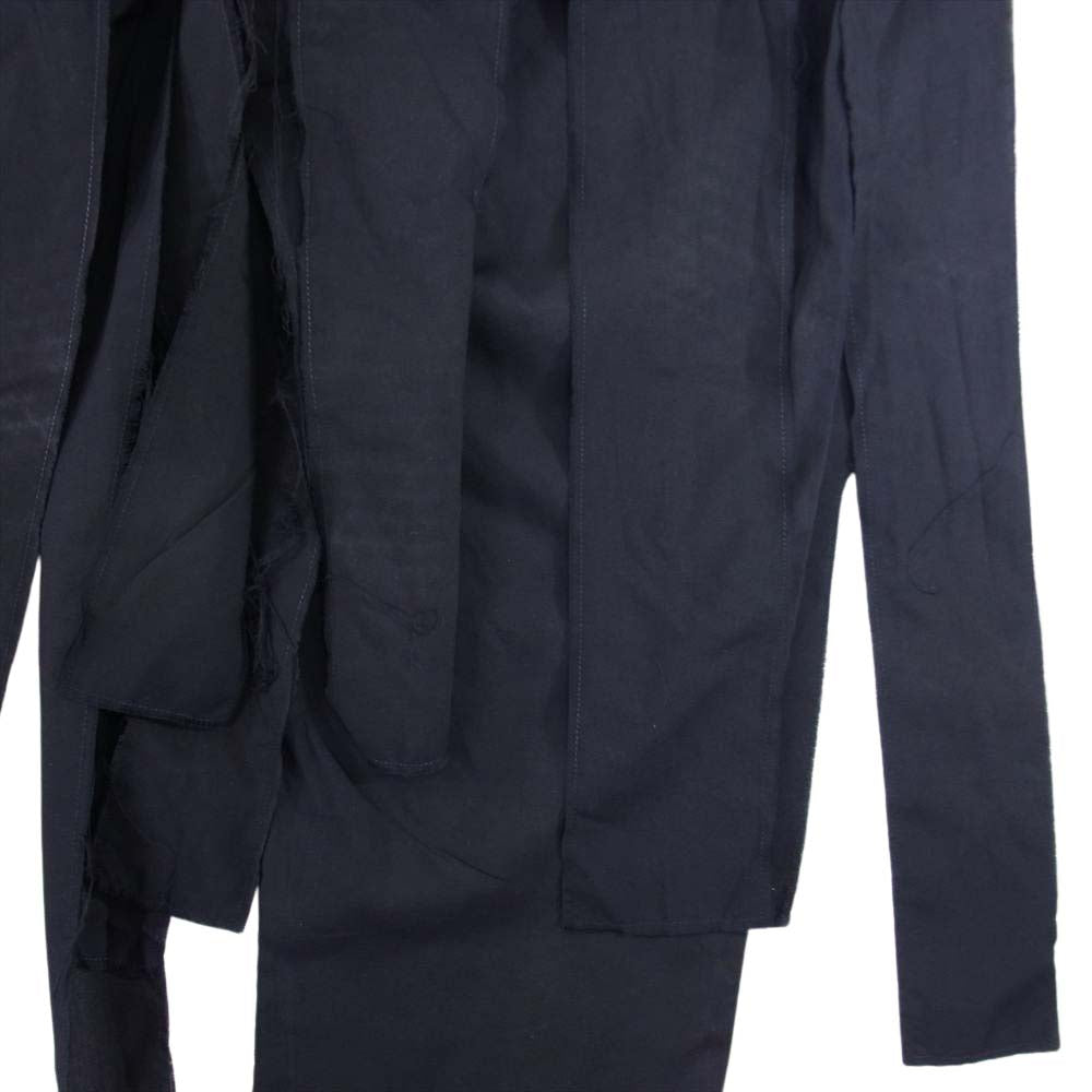 COMME des GARCONS HOMME PLUS コムデギャルソンオムプリュス カット デザイン テーパード スラックス パンツ ネイビー系 S【中古】