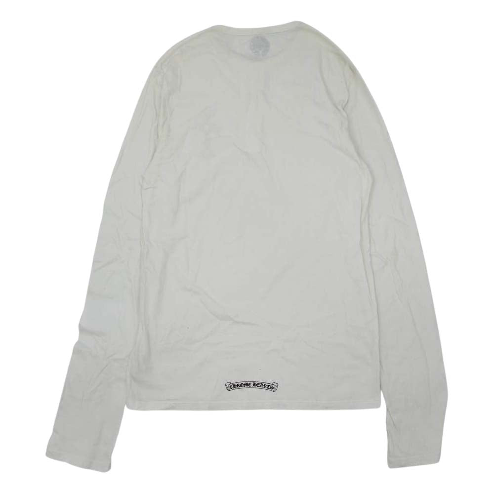 CHROME HEARTS クロムハーツ（原本無） ヘンリーネック クロスボールボタン カットソー 長袖 ホワイト系 S【中古】