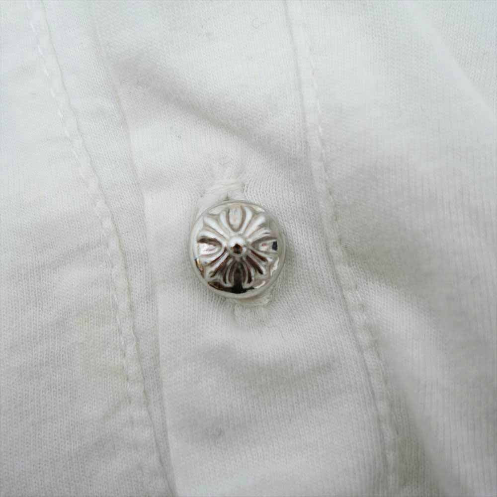 CHROME HEARTS クロムハーツ（原本無） ヘンリーネック クロスボールボタン カットソー 長袖 ホワイト系 S【中古】