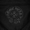 CHROME HEARTS クロムハーツ（原本無） フレアボタン クロスプリント 長袖 ポロシャツ ブラック系【美品】【中古】
