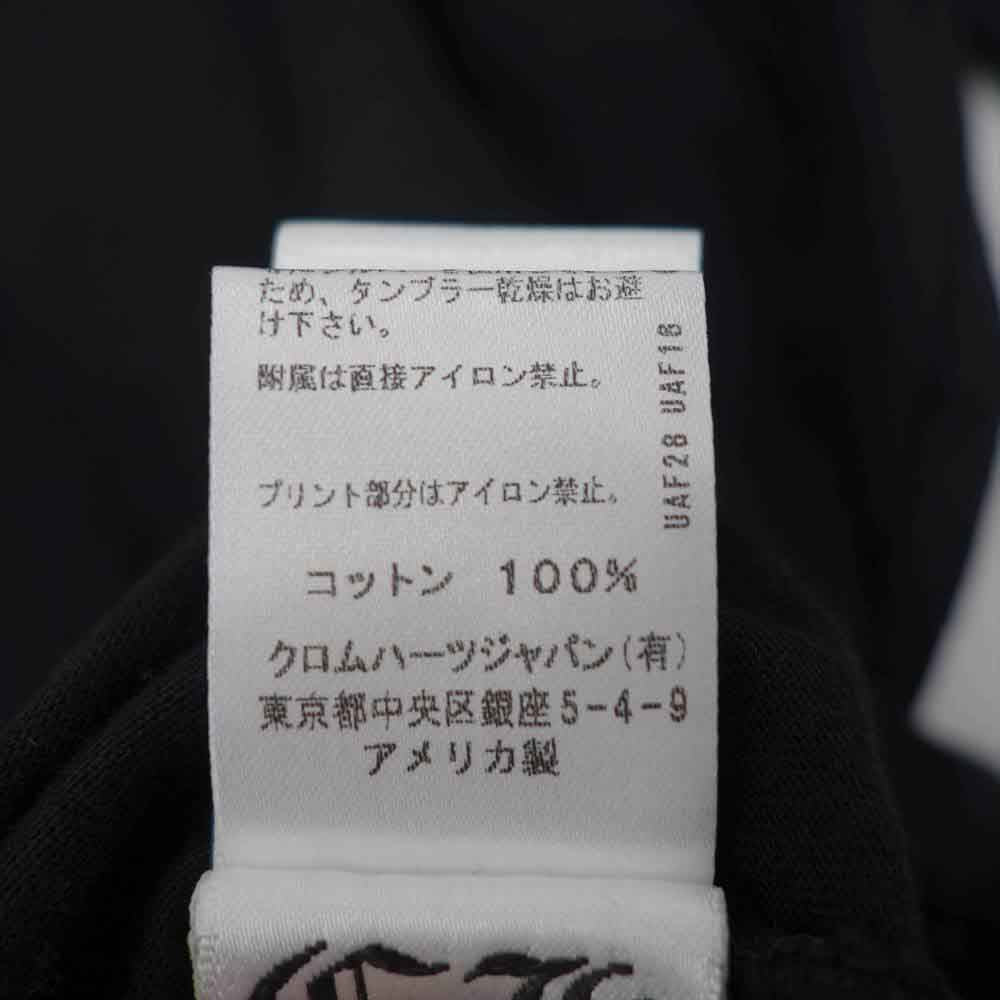 CHROME HEARTS クロムハーツ（原本無） フレアボタン クロスプリント 長袖 ポロシャツ ブラック系【美品】【中古】