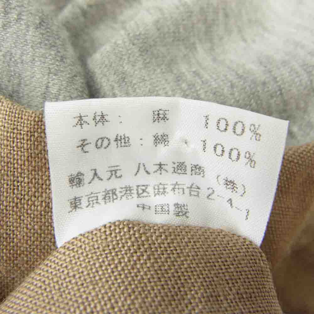 スリードッツ リバーシブル リネン ベスト ジレ グレー系 ベージュ系 L【中古】