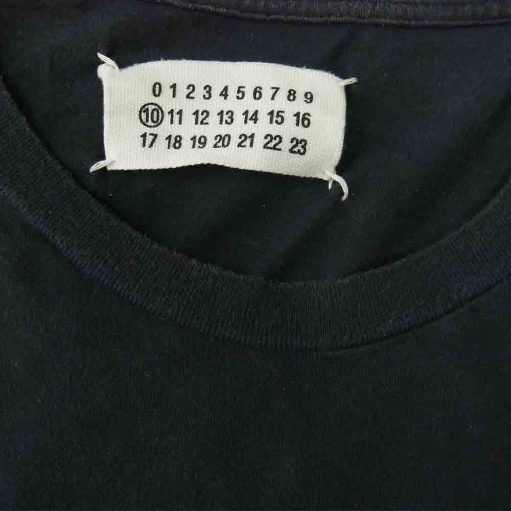 MAISON MARGIELA メゾンマルジェラ 10ライン ここのえタグ CUSTOM T-SHIRTS Print Tee カスタム プリント Tシャツ ネイビー系 46【中古】