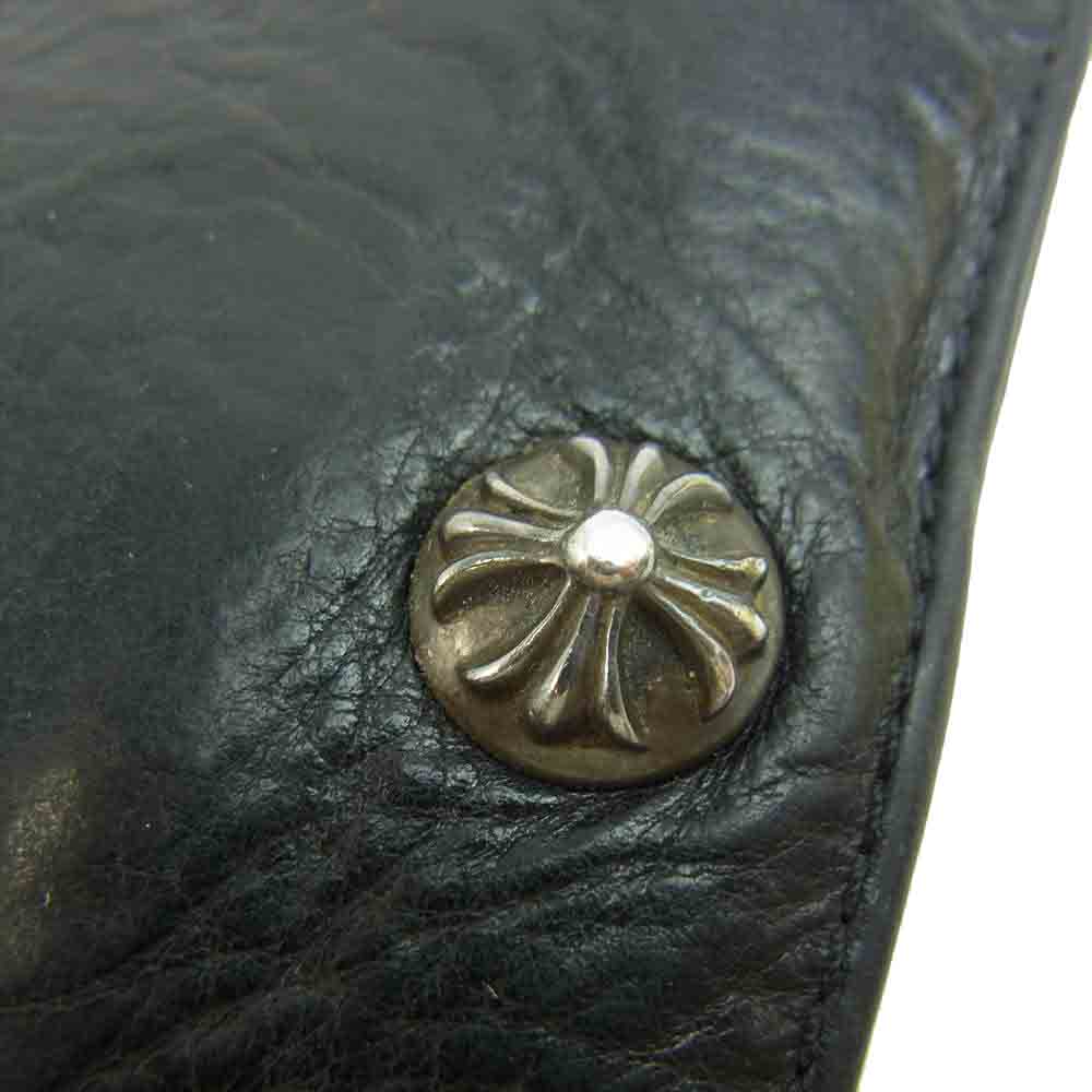 CHROME HEARTS クロムハーツ（原本無） 1 スナップ レザー ウォレット ブラック系【中古】