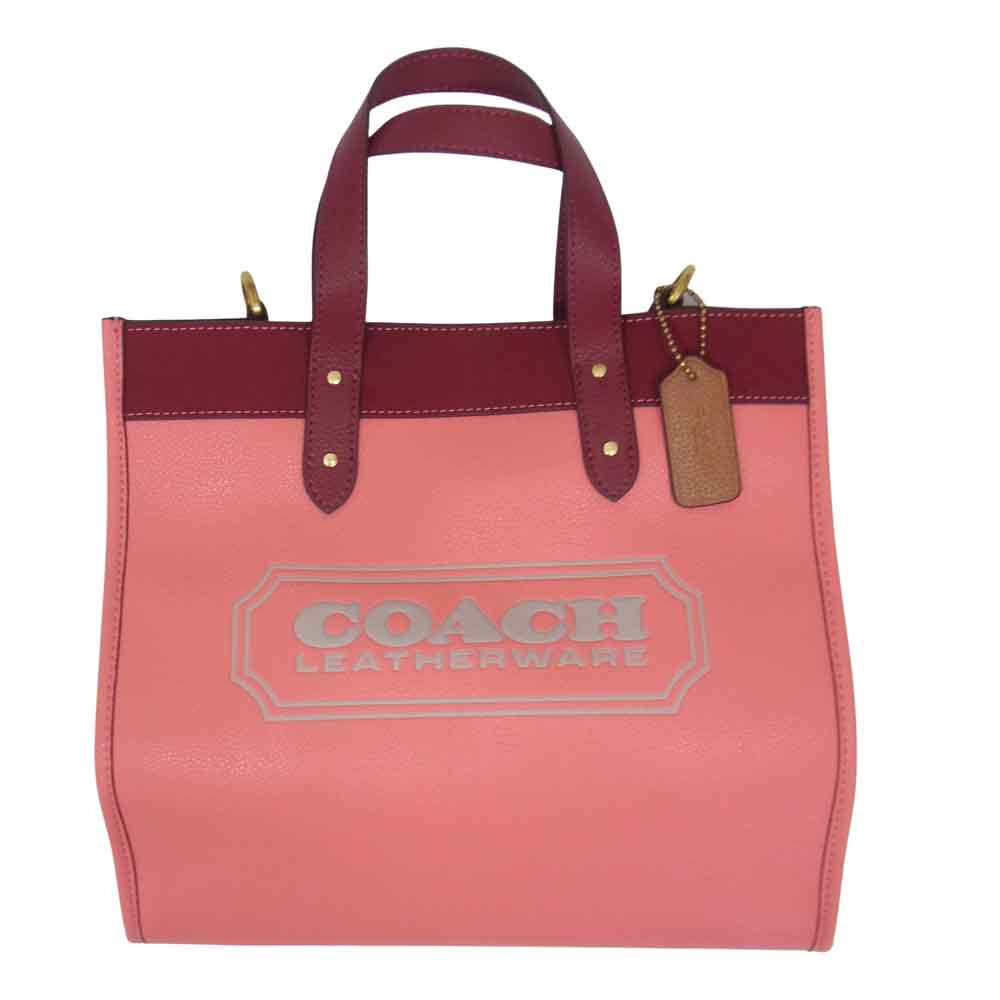 COACH コーチ C1093 FIELD TOTE フィールド トート バッグ ピンク系【美品】【中古】