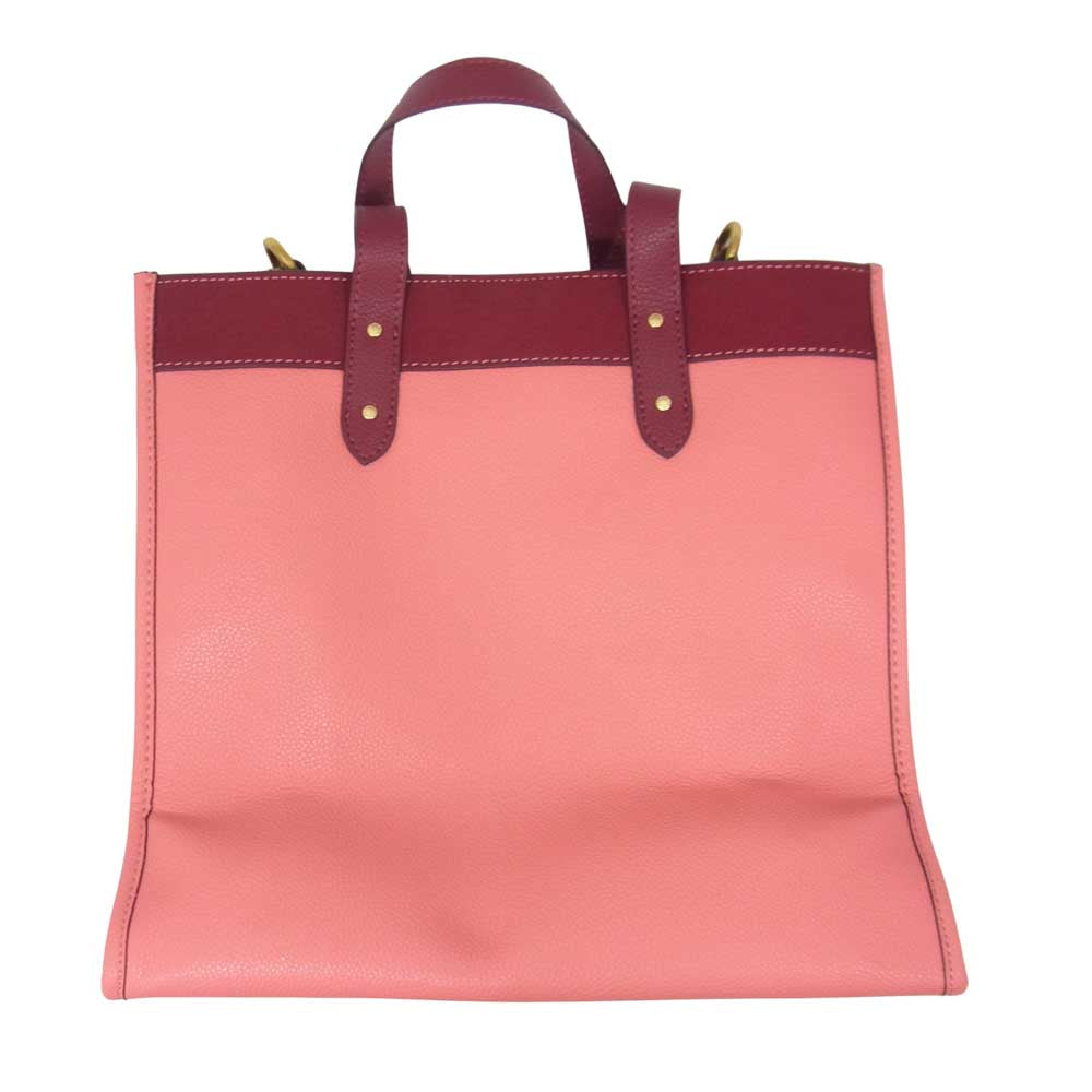 COACH コーチ C1093 FIELD TOTE フィールド トート バッグ ピンク系【美品】【中古】