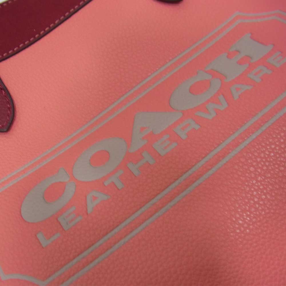 COACH コーチ C1093 FIELD TOTE フィールド トート バッグ ピンク系【美品】【中古】