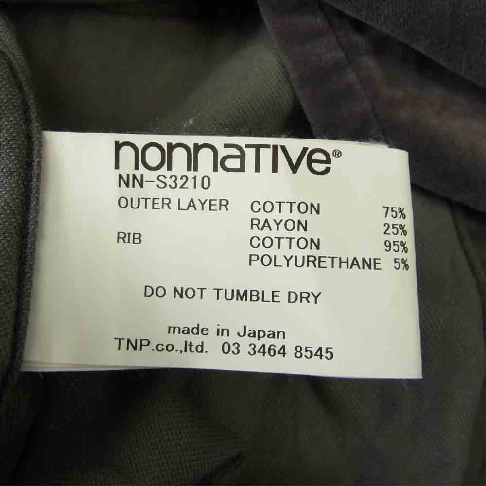 nonnative ノンネイティブ 17AW NN-S3210 TRAINER SHIRT C/R VELVET ジャケット ベロア グレー系 1【中古】