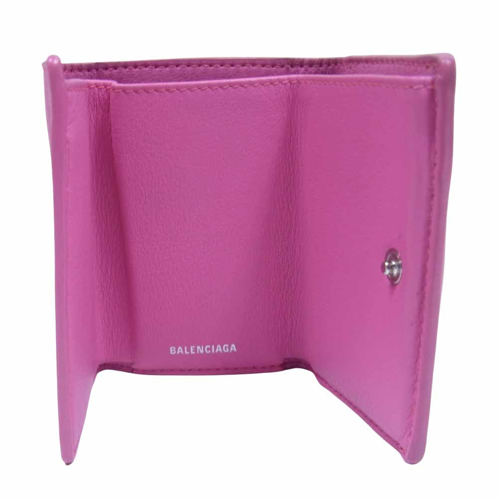 BALENCIAGA バレンシアガ ペーパー ミニ ウォレット 財布 ピンク系【中古】