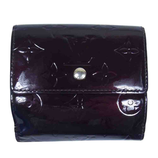 LOUIS VUITTON ルイ・ヴィトン M93523 ポルト モネ ビエ カルト クレディ ヴェルニ 財布 ダークブラウン系【中古】