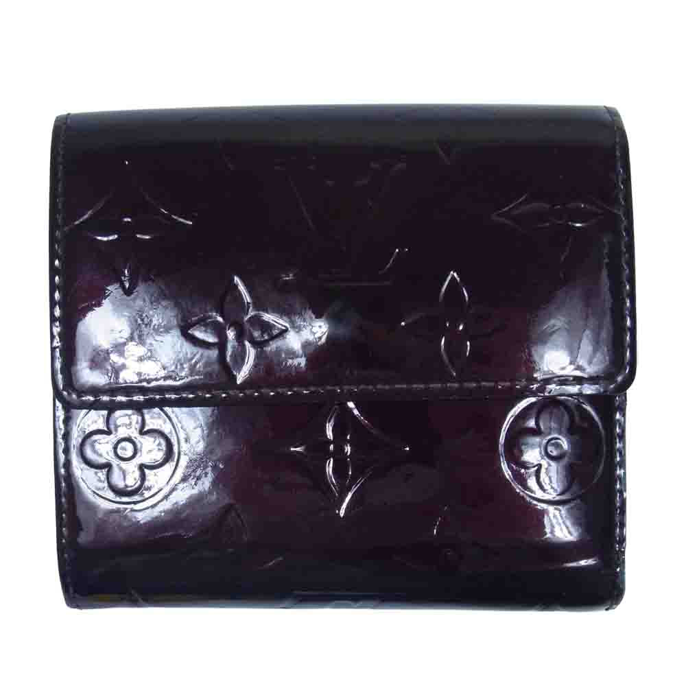LOUIS VUITTON ルイ・ヴィトン M93523 ポルト モネ ビエ カルト クレディ ヴェルニ 財布 ダークブラウン系【中古】