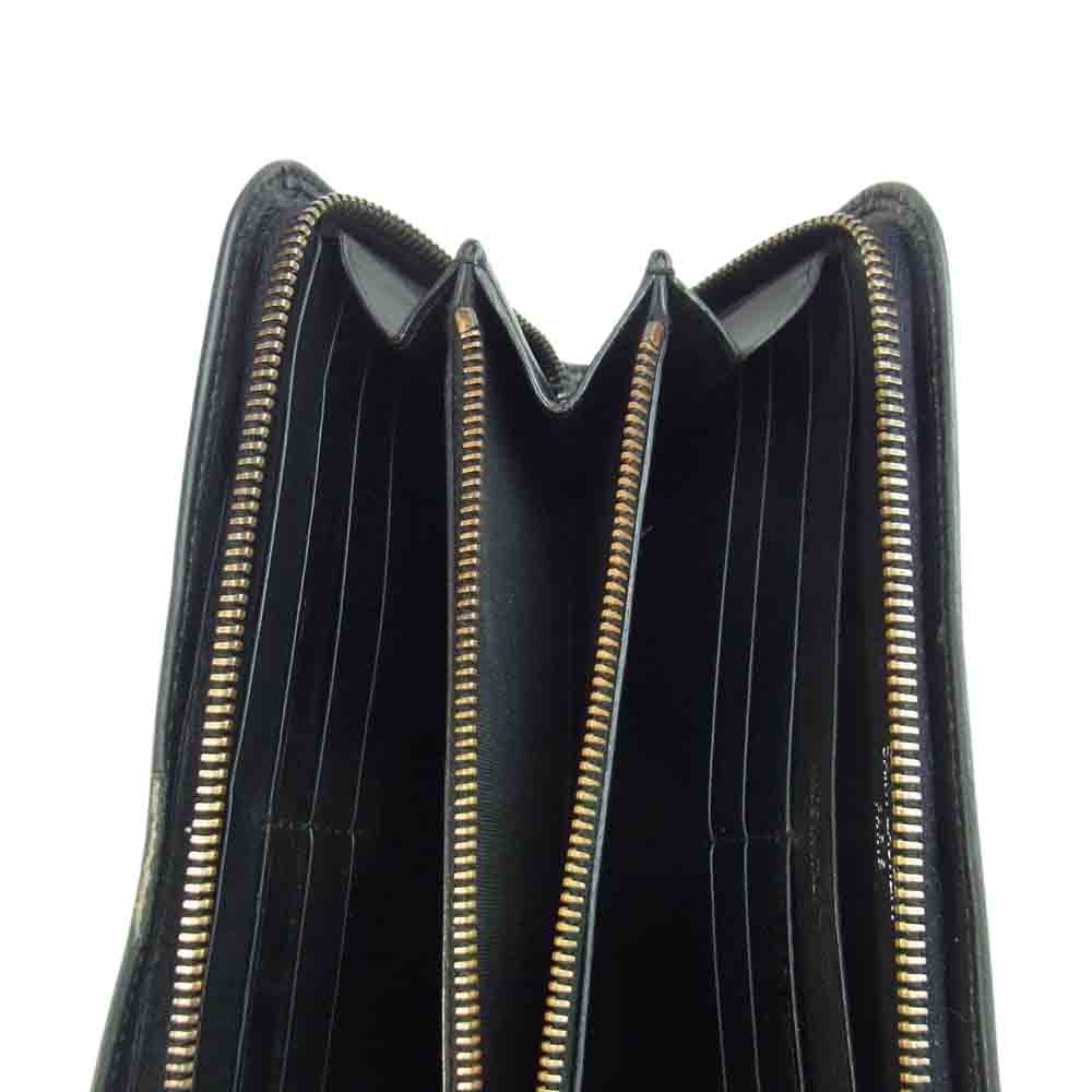 SAINT LAURENT サンローラン ラウンドファスナー スタッズ装飾 長財布 ブラック系【中古】