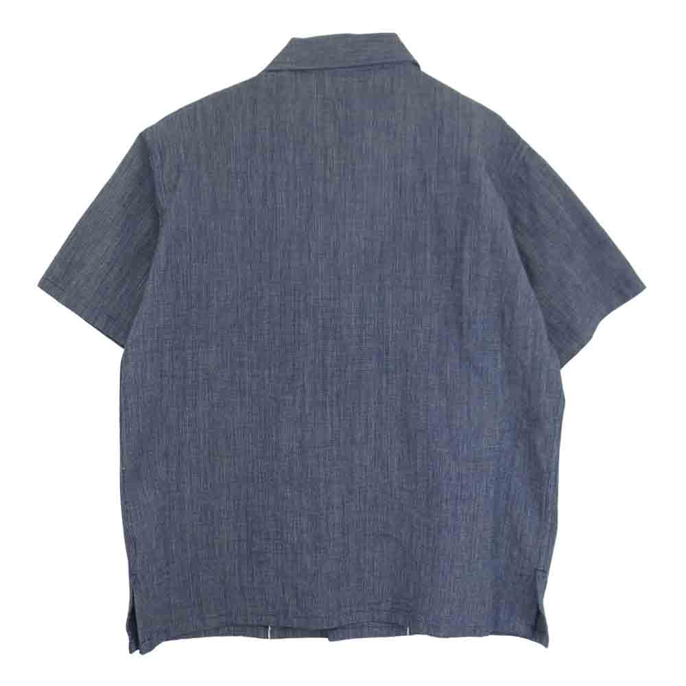 SUN SURF サンサーフ SS 38082 ALOHA BY KING SMITH 9oz. MANSUJI WORK BLOUSE 半袖シャツ ネイビー系 M【中古】