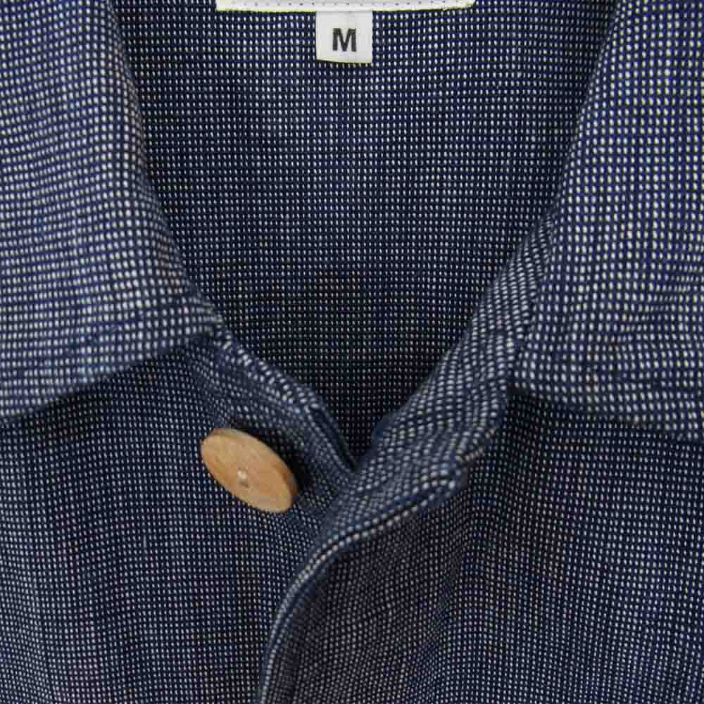 SUN SURF サンサーフ SS 38082 ALOHA BY KING SMITH 9oz. MANSUJI WORK BLOUSE 半袖シャツ ネイビー系 M【中古】
