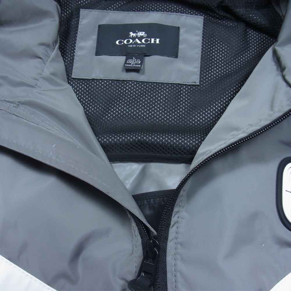 COACH コーチ ウインドブレーカー パッカブル プルオーバー パーカー ジャケット グレー系 L【中古】