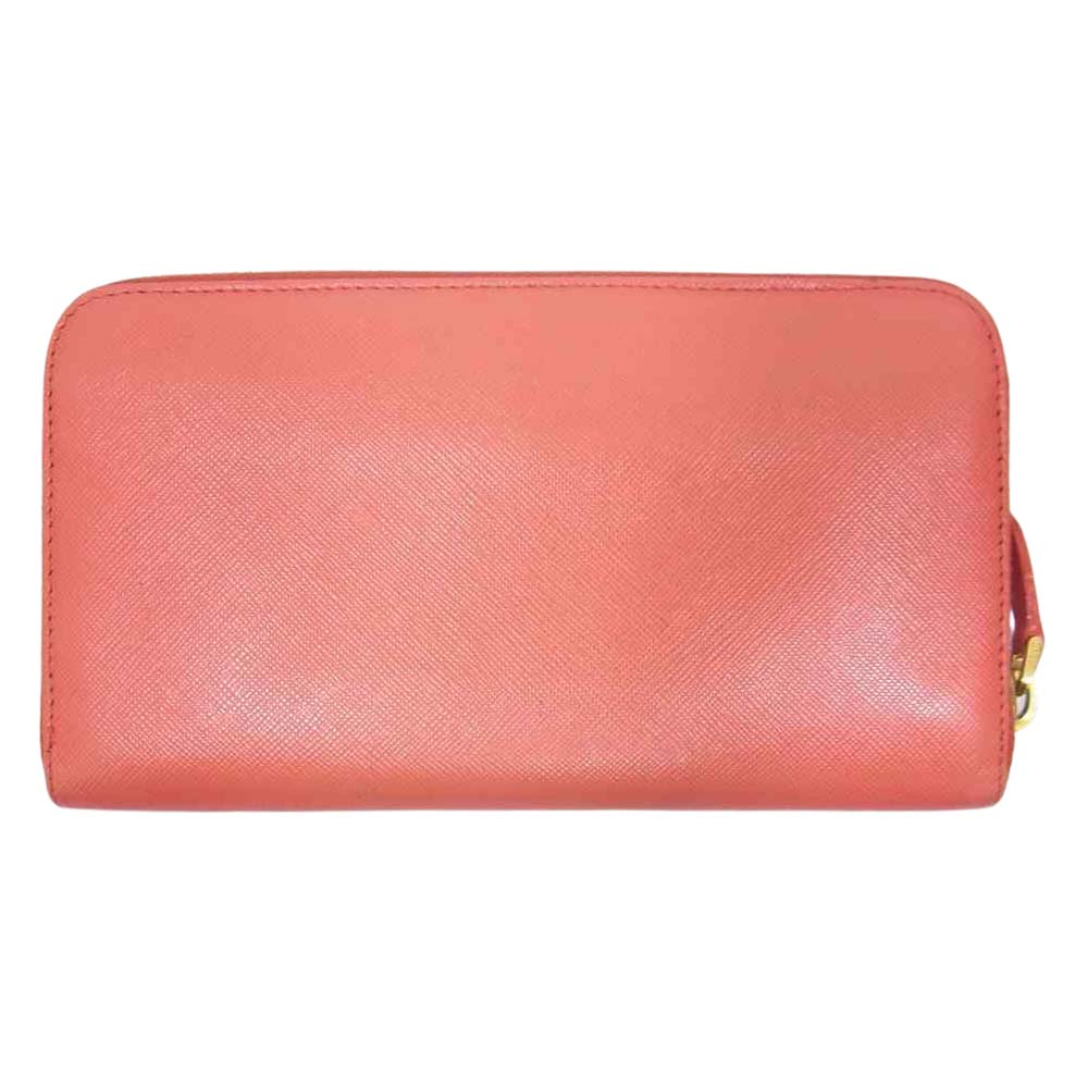 PRADA プラダ 1M0506 サフィアーノ メタル レザー 長財布 オレンジ系【中古】