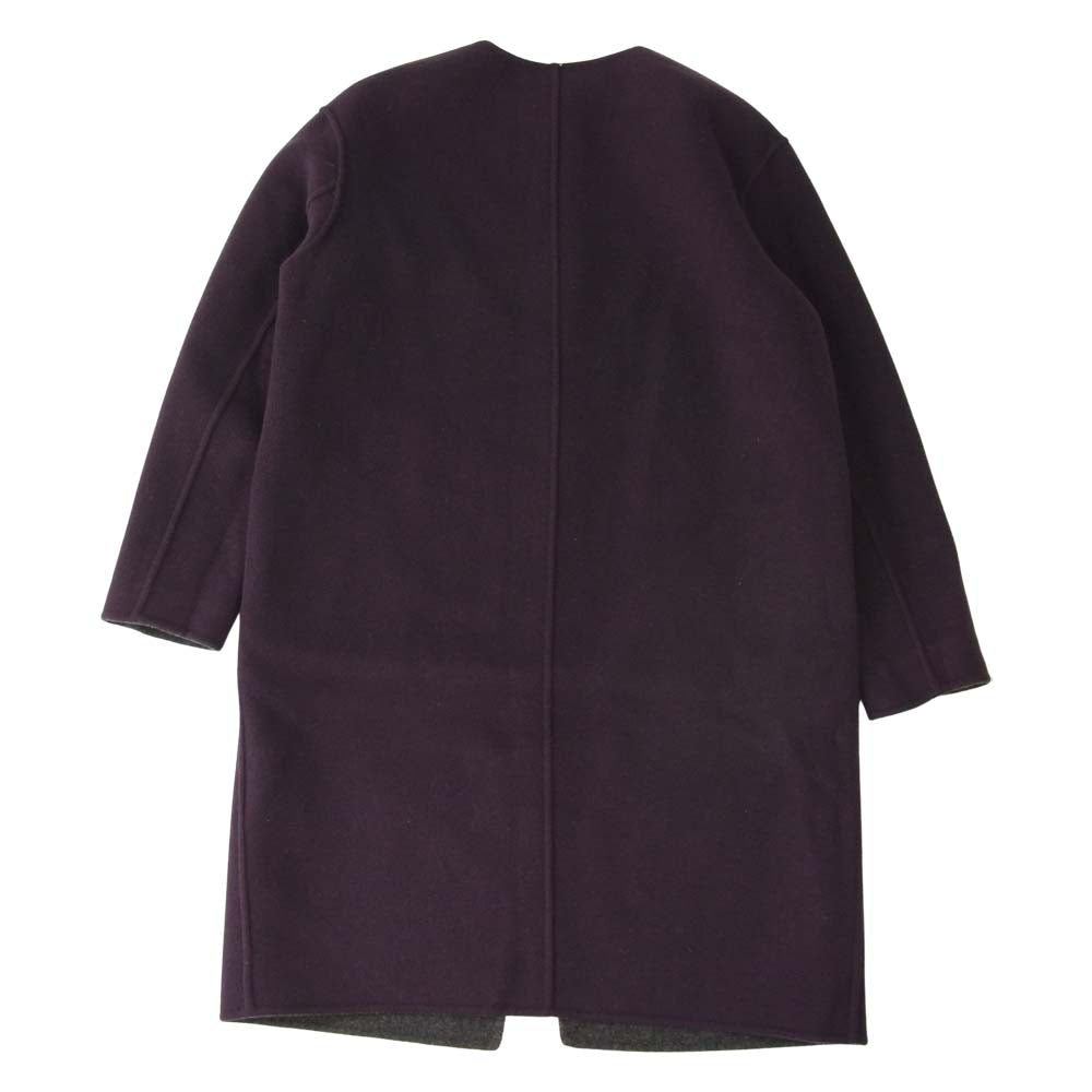 JOSEPH ジョセフ リバーシブル ウール コート グレー系 パープル系 36【中古】