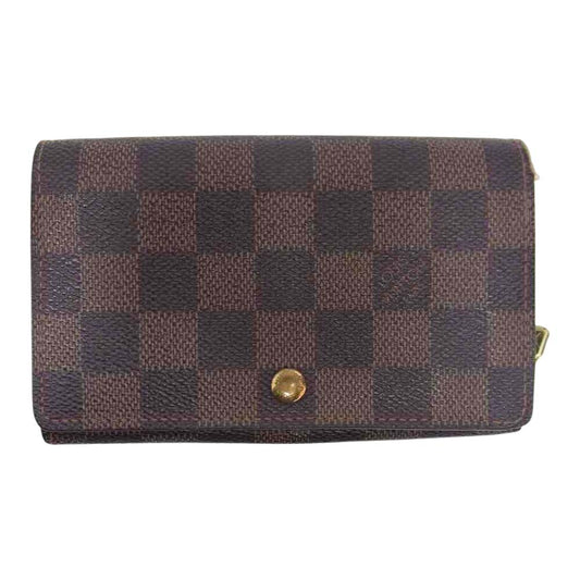 LOUIS VUITTON ルイ・ヴィトン N61730 ダミエ ポルトモネ ビエ トレゾール 財布 ブラウン系【中古】