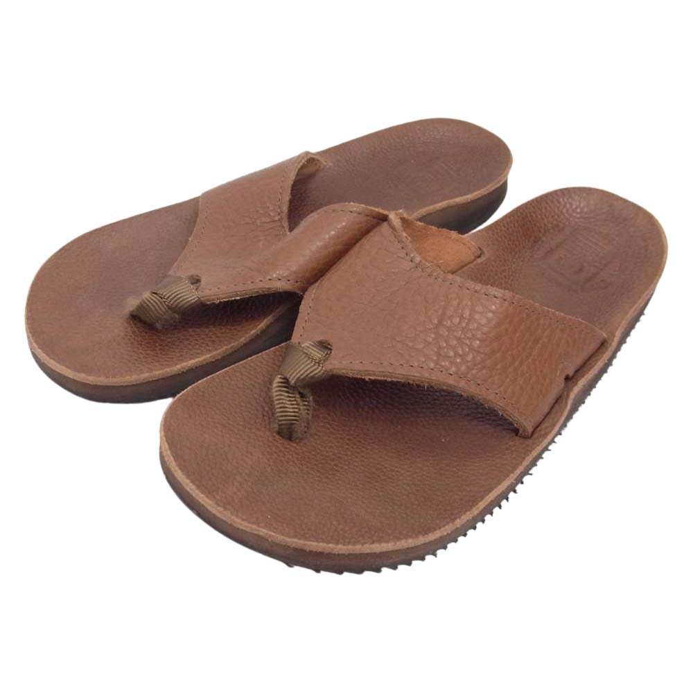 サンダルマン BEACH WIDE ビーチワイド レザー サンダル ブラウン系 5【中古】