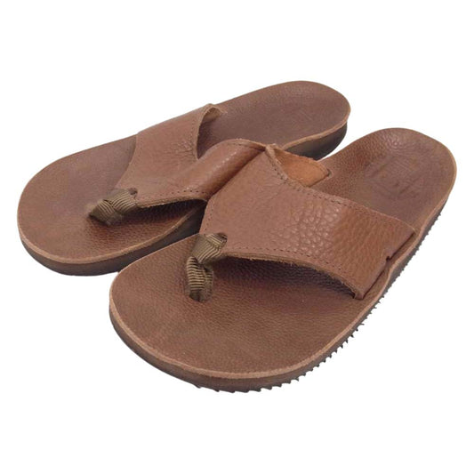 サンダルマン BEACH WIDE ビーチワイド レザー サンダル ブラウン系 5【中古】