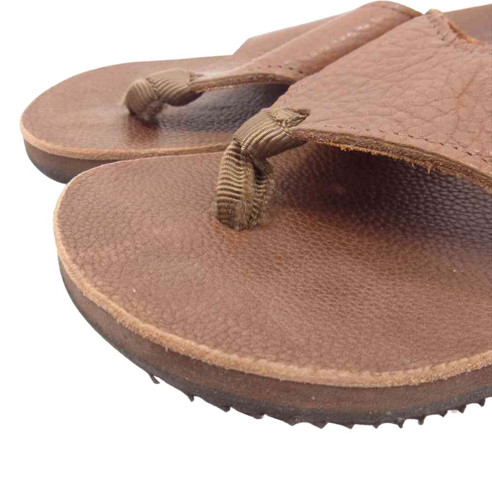 サンダルマン BEACH WIDE ビーチワイド レザー サンダル ブラウン系 5【中古】