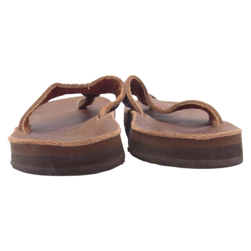 サンダルマン BEACH WIDE ビーチワイド レザー サンダル ブラウン系 5【中古】