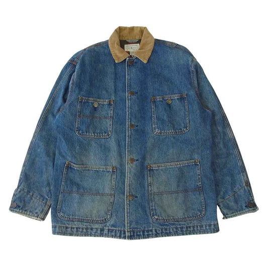 RALPH LAUREN ラルフローレン 白タグ デニム カバーオール ジャケット インディゴブルー系 M【中古】