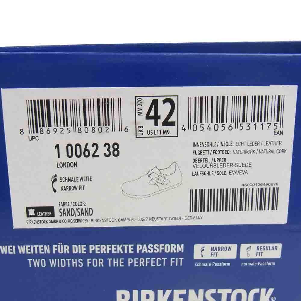 BIRKENSTOCK ビルケンシュトック LONDON NARROW FIT ロンドン スエード ナロー フィット シューズ ベージュ系 42【中古】