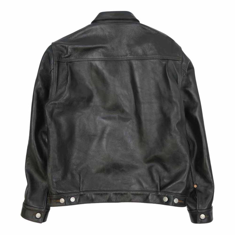 HIGH LARGE LEATHERS ハイラージレザー Oklahoma City オクラホマ シティ 茶芯 ホースハイド レザー ジャケット ブラック系 44【中古】