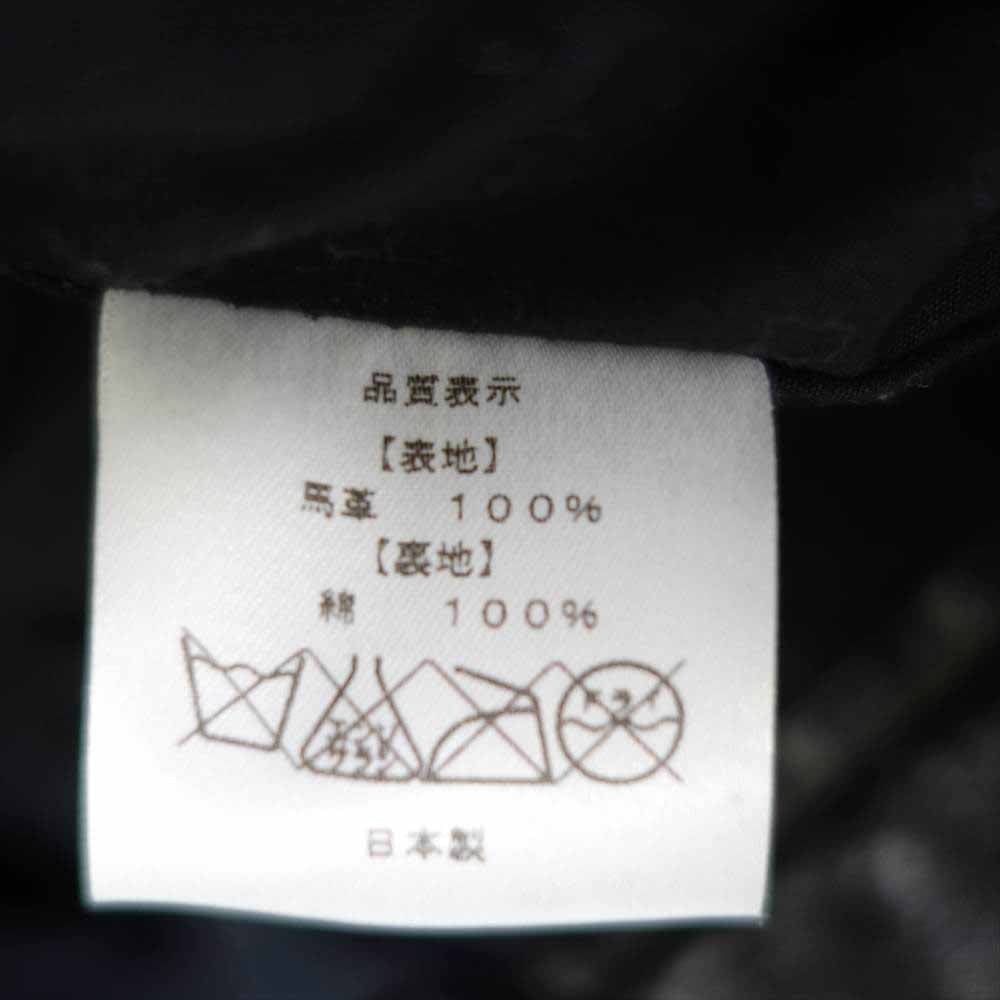 HIGH LARGE LEATHERS ハイラージレザー Oklahoma City オクラホマ シティ 茶芯 ホースハイド レザー ジャケット ブラック系 44【中古】