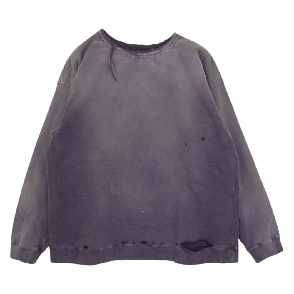 ファー イースタン エンスージアスト CONEY SWEAT SHIRTS ダメージ加工 スウェット パープル系 L【美品】【中古】