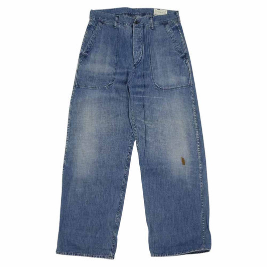 FULLCOUNT フルカウント 1202-1 8oz USN デッキパンツ USN SEAMENS TROUSER ミリタリー パンツ ブルー系 32【中古】